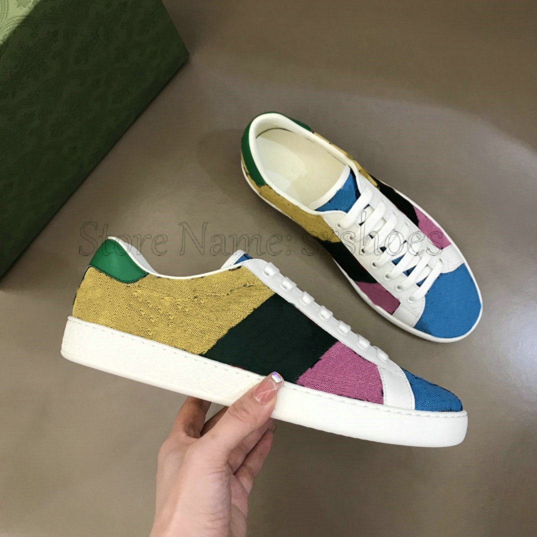 

Multi ACE Embroidery Print Multicolor Designer shoes Green and red Web stripe Italy Canvas Vintage Luxurys Designers Sneakers Glittering Tennis Casual shoe, Other