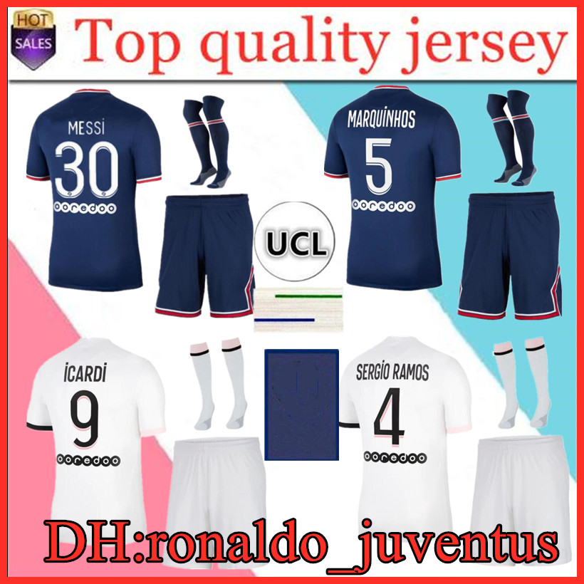 

Men+ kids 21 22 MESSI MBAPPE soccer jerseys 2021 2022 DI MARIA WIJNALDUM SERGIO RAMOS HAKIMI Away Maillots de football kit ICARDI VERRATTI Fourth shirt