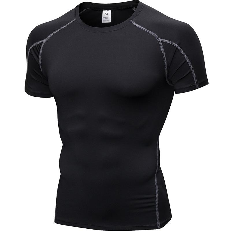 

Summer sports Mens Breathable Skinny Short Sleeve Fitness Sports Running Training Stretch Quick Dry T-Shirt Sportswear Tee Shirt