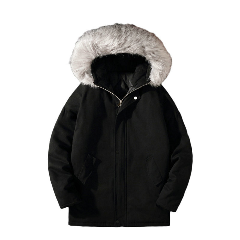 

New 2021 High Quality Jacket of Men Warm Casual Clothes with Hood Collar Winter Jackets Parkas Windbreakers Outwear Males Sb6r, Black