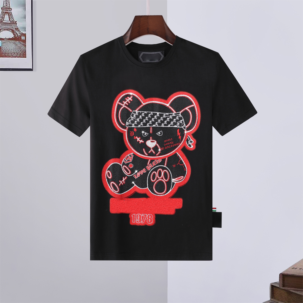 

LYP 2021 New Designers T Shirts Mens Skull off Men T Shirt fear of god Rhinestone Short Sleeves Women Men t shirt white Palms Cc Earrings, White;black