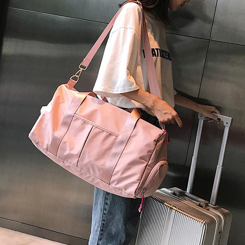 

2021 New Fashionable Multifunctional Women's Nylon Handbag Large Capacity Women's One Shoulder Travel Bag, Pink