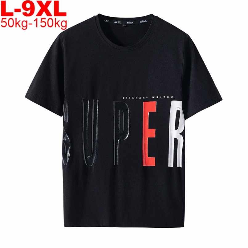 

T Shirt Men Oversize Casual op Quality Black White Red Men's Shirts Fashion shirt ees Hip Hop Loose Plus Size 7xl 8xl 9xl 210721, 0915 white