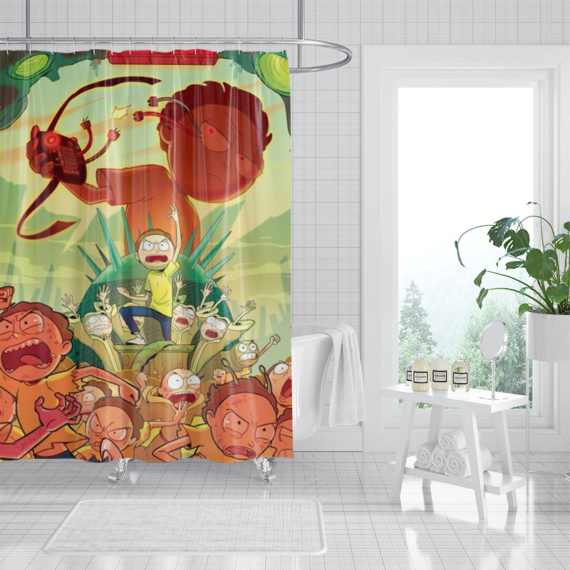 

giant animated character pattern 3d printed shower curtain waterproof, antifouling, durable, fine workmanship