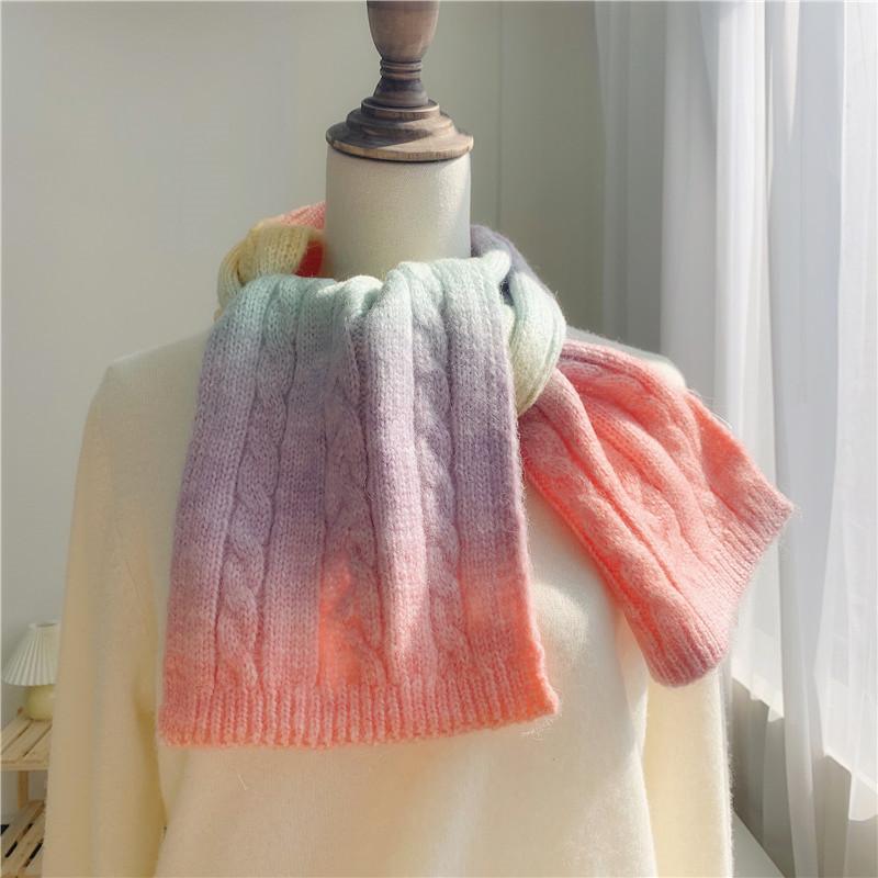 

Hats, Scarves & Gloves Sets Knitted Scarf Women Autumn And Winter Tie-dye Bib Wild Twist Shawl One