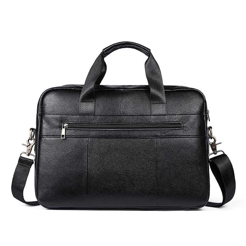 

Men's messenger real leather business hand leisure briefcase men's bag, Black