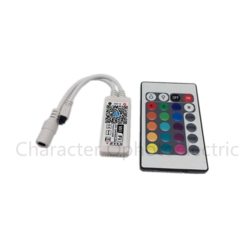 

Mini Wifi RGB/RGBW Led Controller + IR 24 Key Remote For RGB / RGBW Strip Controllers