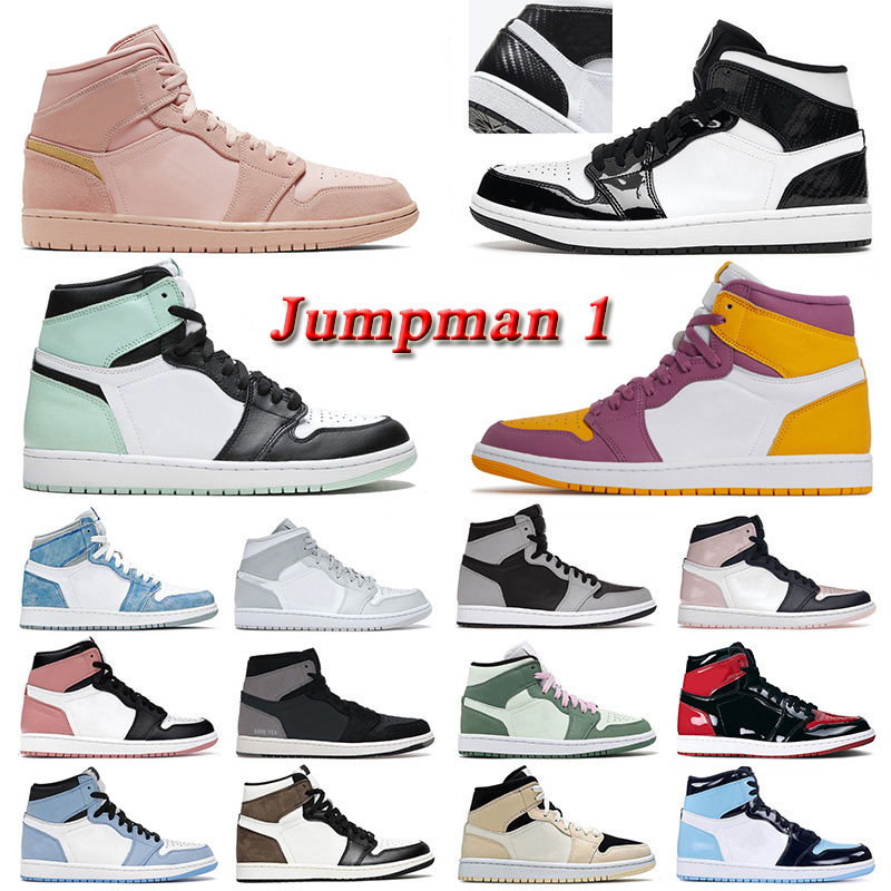 

Jorden1s Jumpman Jorden 1 Basketball shoes OG High Jorda 1S Denim Unc Patent University Blue Panda Dark Mocha 1s Mid Carbon Fiber Dutch Green Designer Sneakers, A5 grey camo 36-46