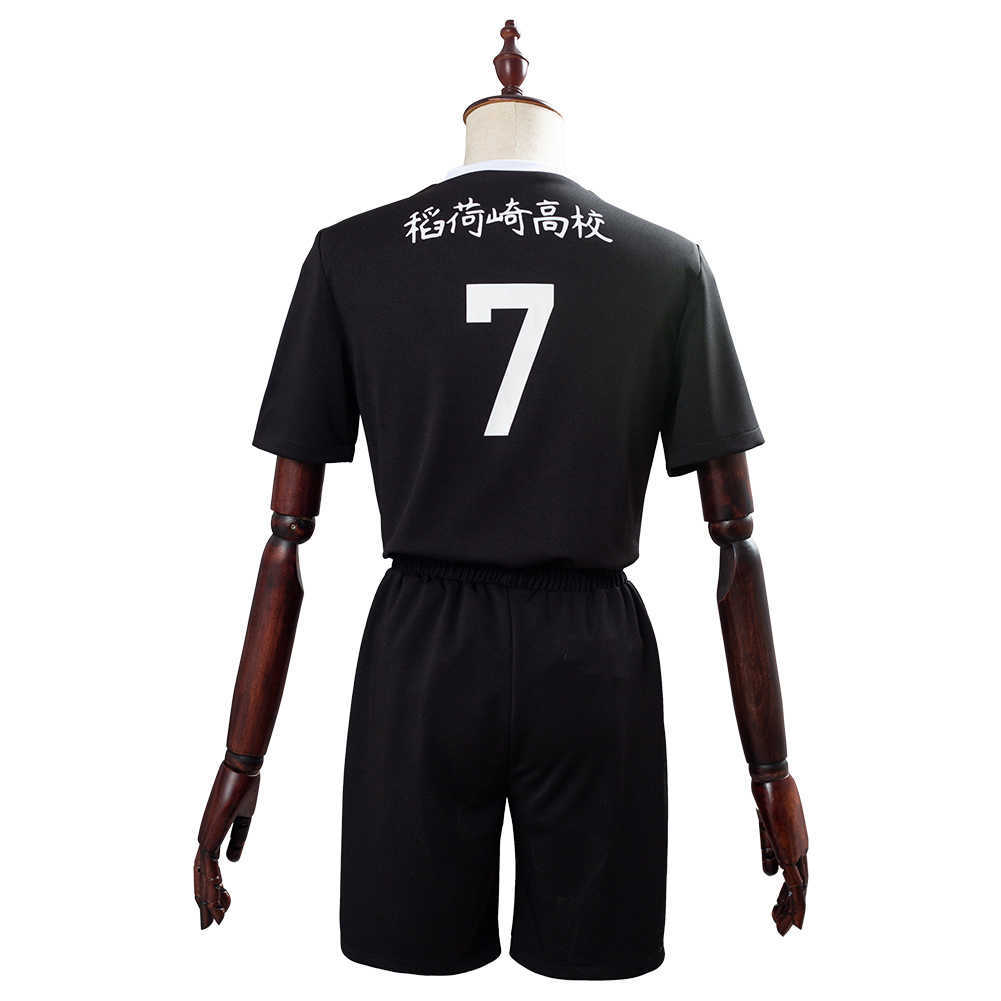 

Haikyuu Season 4 No.7 Miya Atsumu No.11 Osamu Cosplay Jerseys Inarizaki High Volleyball Uniform Black Sportswear Wigs Adult Y0913