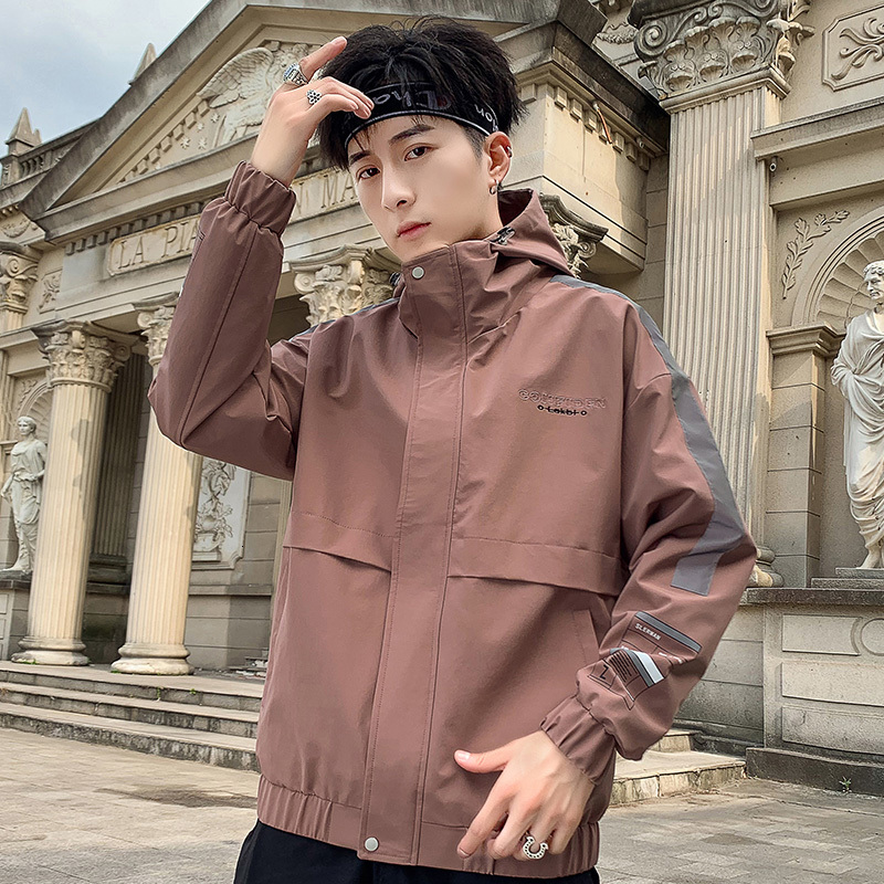 

2021 New Jaqueta Masculino Casual Windbreaker Jacket Men Spring Autumn Military Waterproof Jackets Male Coat Tourism Mountainloose Solid Klz, Black
