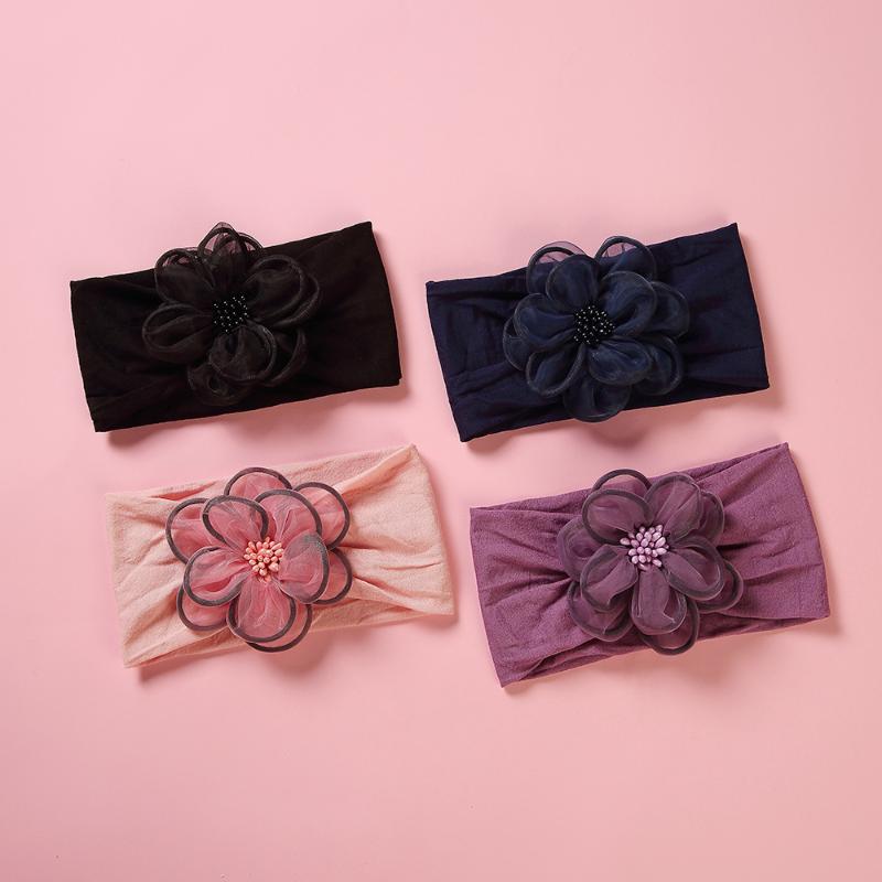 

Flower Headbands Big Chiffon Baby Nylon Headband Newborn Girl Toddler Hair Accessories Elastic Turban Head Wrap Children Gift, Nsfb-9677-6