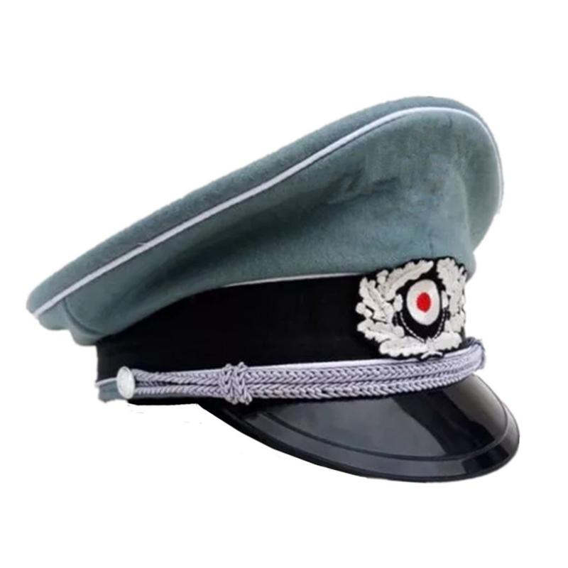 WW2 WWII GERMAN WH M36 OFFICER WOOL CRUSHER HAT MILITARY VISOR CAP SIZE XL 