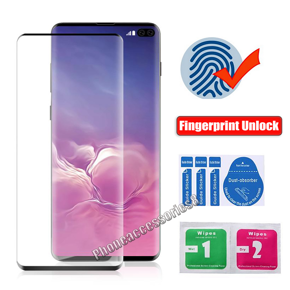 

case friendly 9d Curved Full Cover Tempered Glass Screen Protector For Samsung Galaxy S22 S21 Ultra S20 Note20 S10 Plus S8 S9 NOTE8 NOTE9 fingerprint unlock film