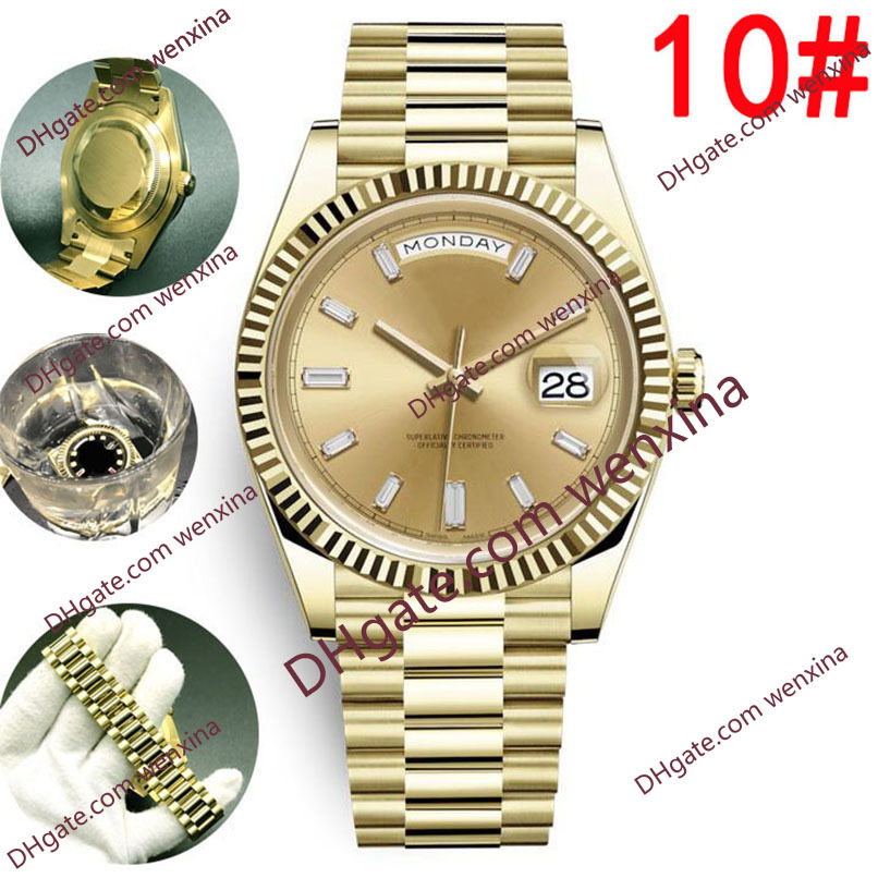 

14 Colour Deluxe Waterproo Watch 41mm 2813 Mechanical automatic Stainless President Fashion Mens Watches Classic long diamondWristwatches, 01