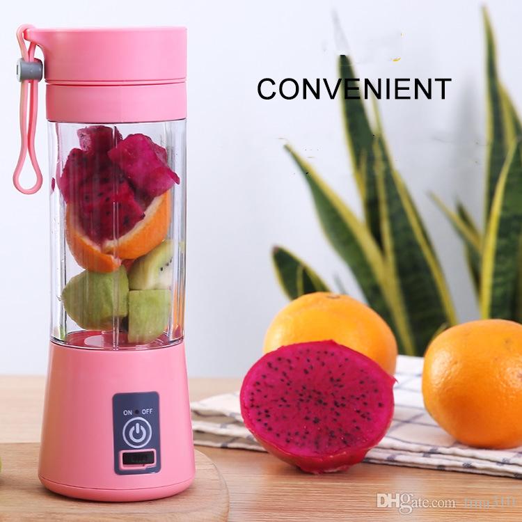 

380ml USB electrics charging Juicing cup Fruits Vegetable Tools portable multifunctional household fruit mixer Electric 2 Blades Mini Blender Juice Making Cups