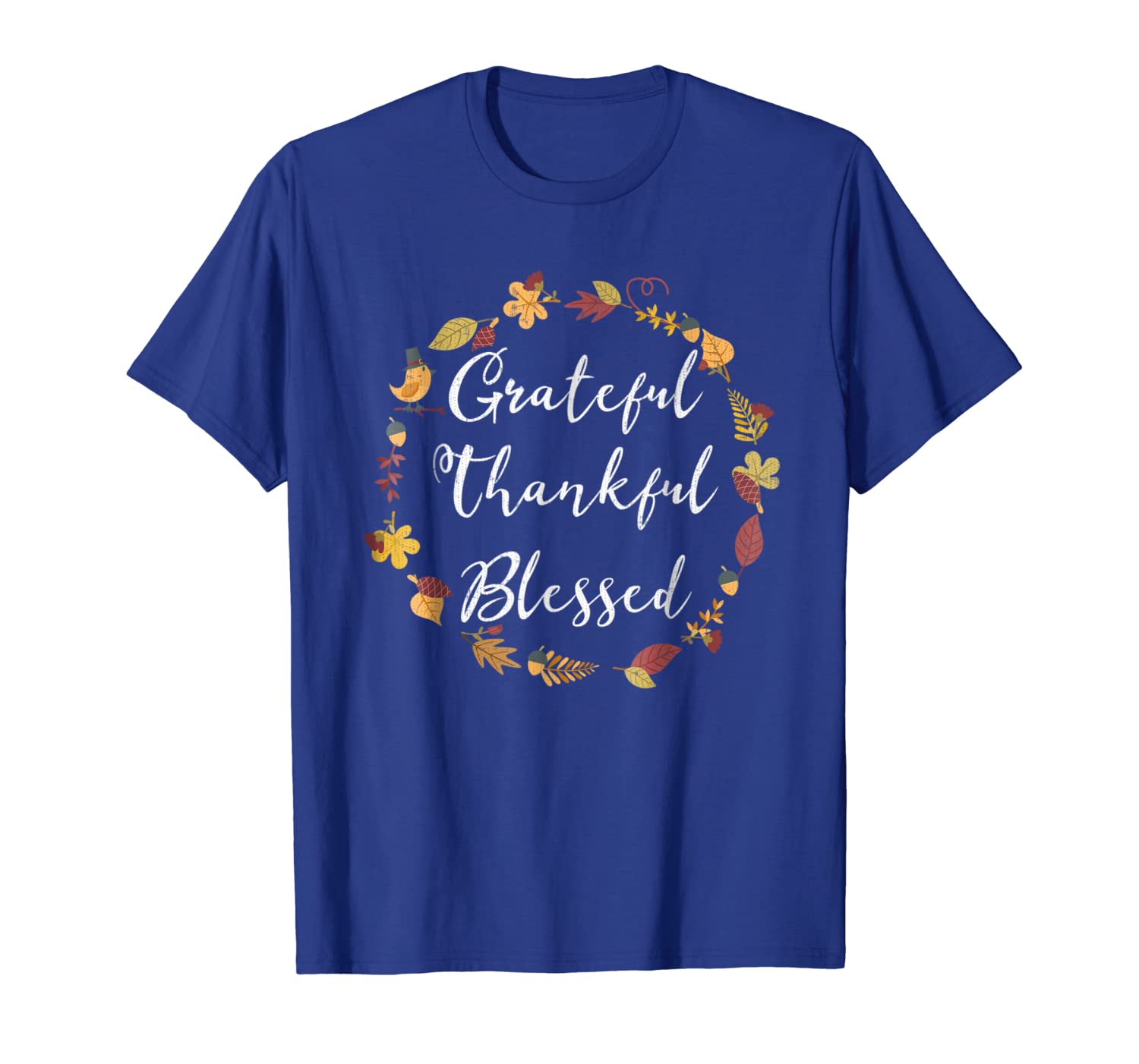 

Grateful Thankful Blessed T-Shirt Thanksgiving Gift for Wife, White;black