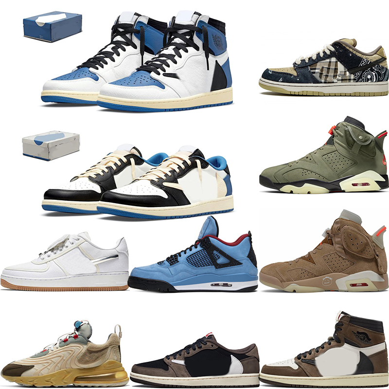 

2022 Travis Scotts 1 Fragment Retro Men shoe basketball shoes Authentic Cactus Jack High Low OG 1s SP TS Military Blue Sports Sneakers Sports, 15
