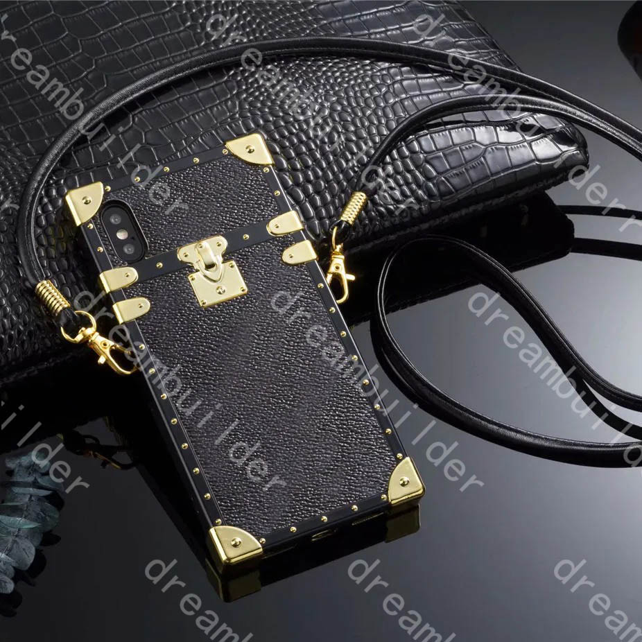 

high quality fashion Phone cases for iPhone 12 pro max 11 7 8 plus X XS XR XSMAX PU leather case designer shell cardholder With lanyard, #7 black big flower