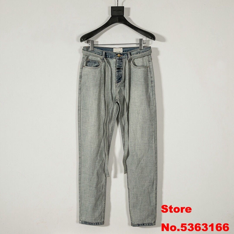 

2021 Sureme New Sixth Collection Reversible Design Fog Washed Blue Women Bike Motorcycle Jeans Men 7bim, Sky blue