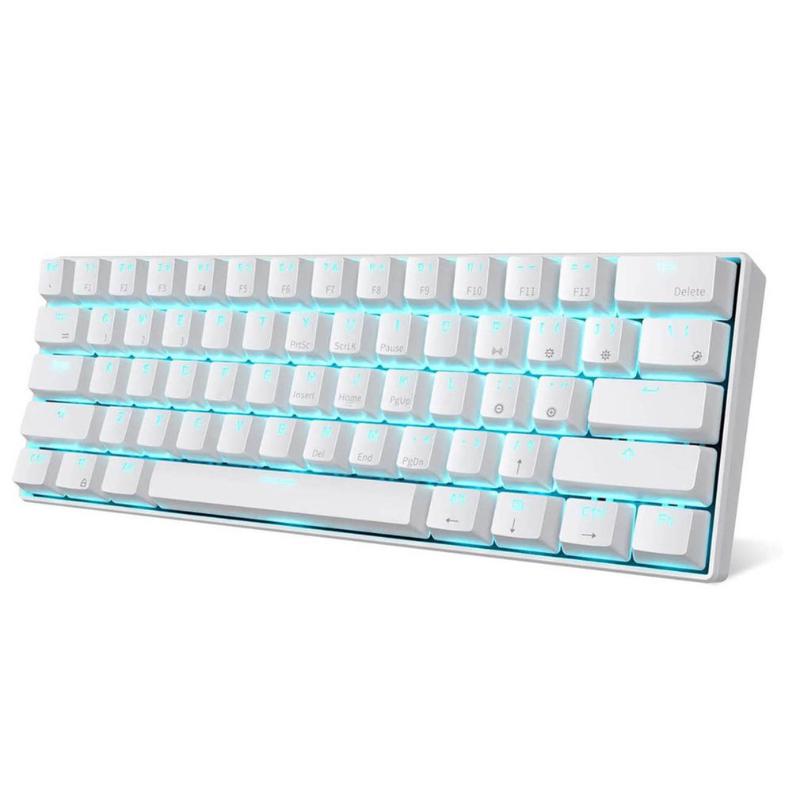 

Wireless Bluetooth Mechanical Gaming Keyboards Slim 61 Keys RGB Single LED Backlit Multi-Device Green Switch Keyboard