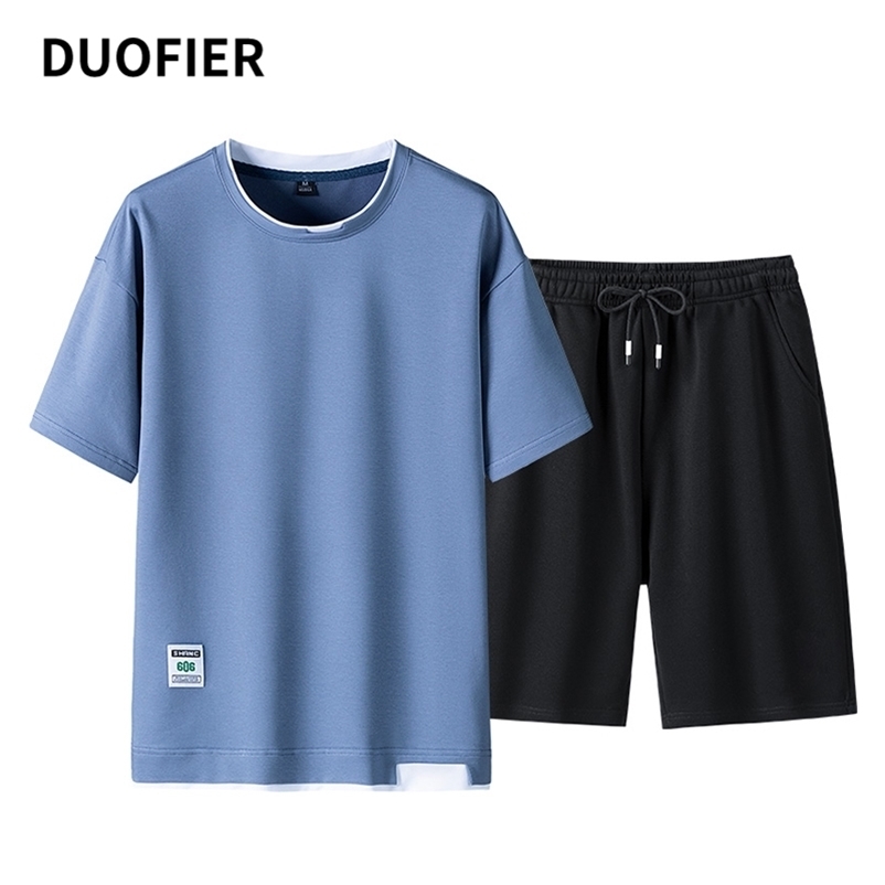 

Men Solid Color Tracksuit Set T-shirt+Shorts Summer Fashion Clothing Men 2 Piece Set Men Suits Short Sleeve Short Set Summer 210722, Hh3771-2733 blue