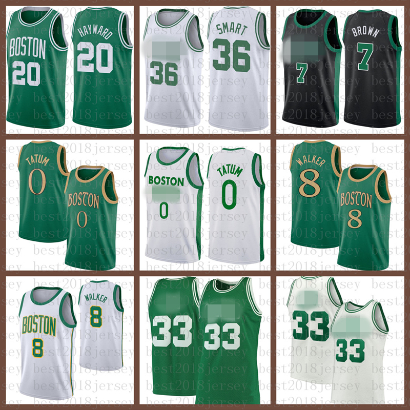 

2021 New Basketball Jersey Boston Celtics 33 Marcus 36 Smart Jayson 0 Tatum Kemba 8 Walker Marcus 36 Smart Gordon 20 Hayward Green, Black;red