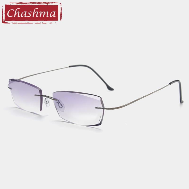 

Fashion Sunglasses Frames Men Ultra Light Eyeglass Pure Titanium Prescription Lenses Women Rimless Optical Progressive Anti Blue Ray Glasses