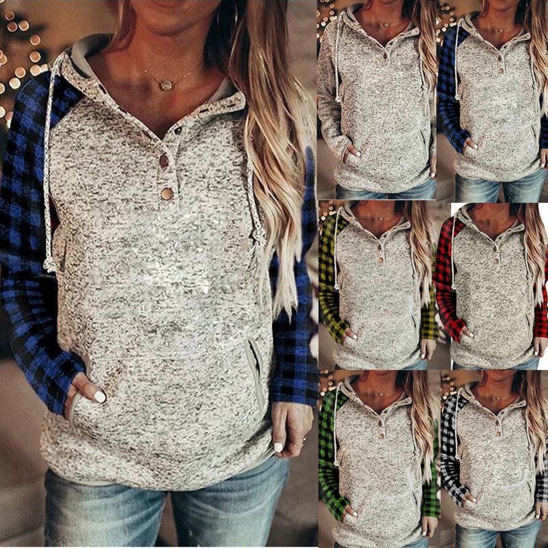 

Buffalo Plaid Hoodies Winter Casual Fleece Designer Sweatshirts Long Sleeve Pullovers Loose Hooded Thick Coat Costume CGY83