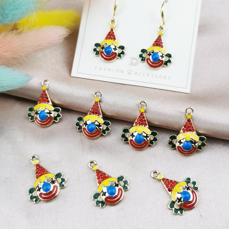 

Charms 10pcs Diamond Circus Clown Earrings Pendant Charm DIY Jewelry Finding Bracelet Small, Bronze;silver