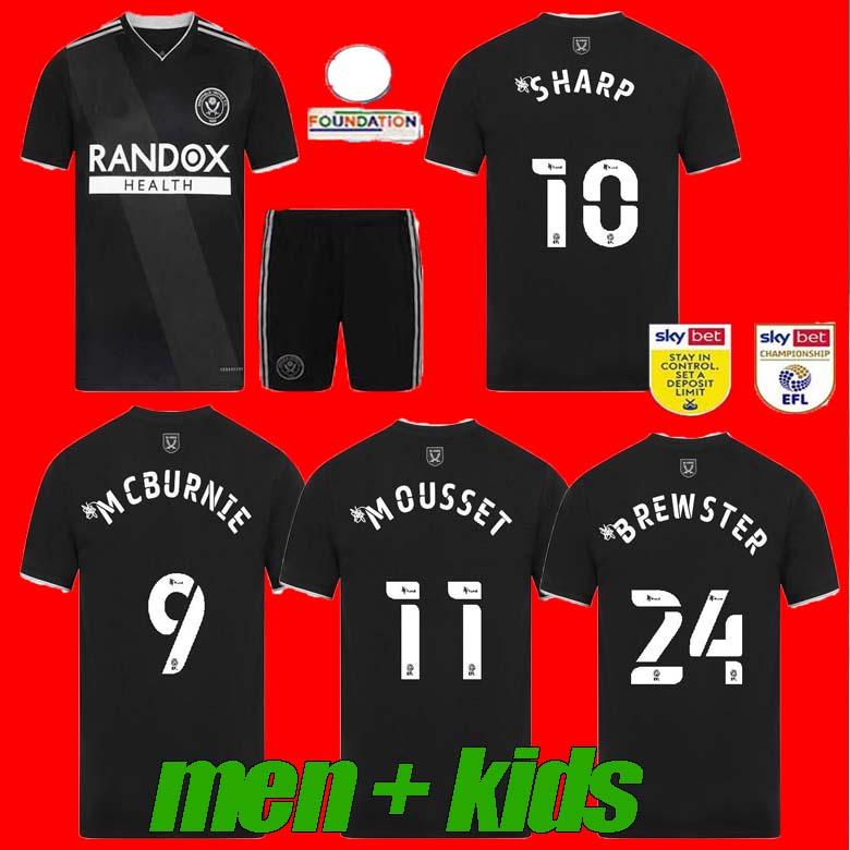 

men + kids 2021 2022 Sheffield Soccer Jerseys MOUSSET BERGE United 21 22 camiseta de fútbol McBURNIE LUNDSTRAM FLECK third away NORWOOD SHARP Football Shirt, Player version