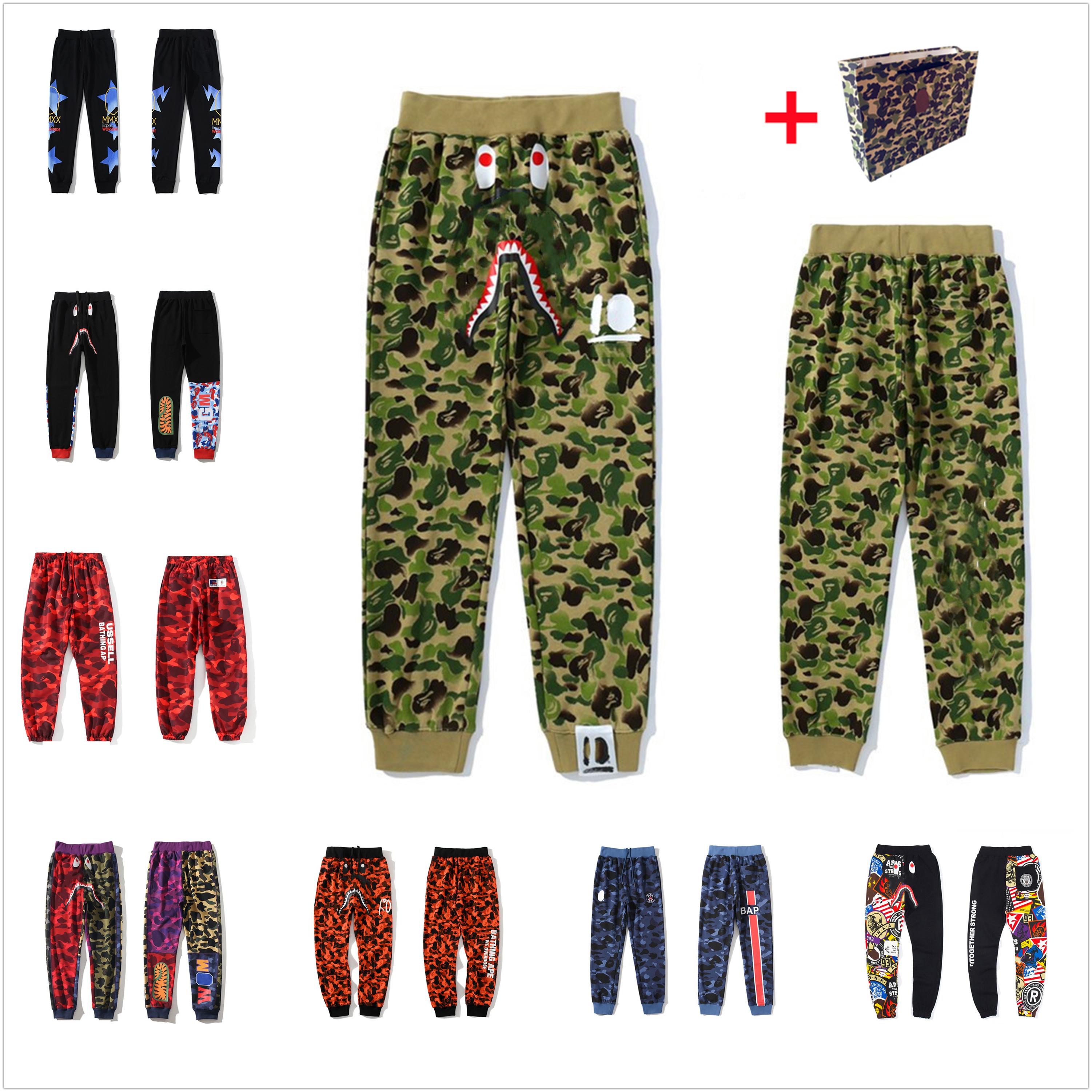 

Men's Pants camouflage Luminous multi-layer stitching high quality trousers women's and footwear Bring tote bag 0202, 1pcs button