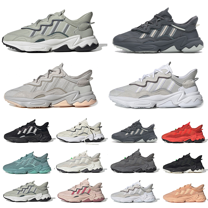 

Trace Cargo Leather ozweego mens running shoes triple Cloud White Multi Pale Nude Taped Seams men women trainers sports sneakers Grey Solar Green 36-45, Color#1