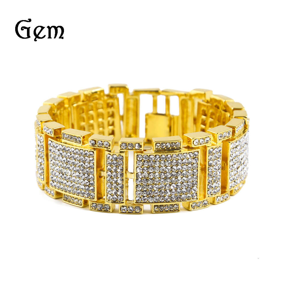 

Diamond inlaid large ROW BRACELET men's bracelet punk alloy men's Bracelet