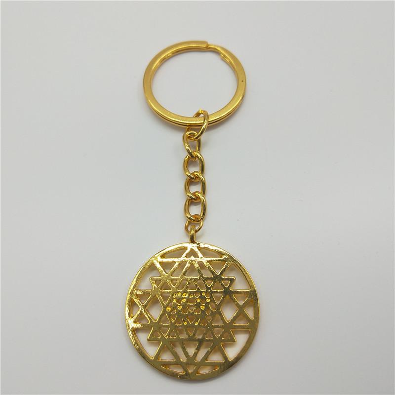

Keychains Sri Yantra Silver Color Keychain & For Women Flower Of Life Molecule Graducation Gift