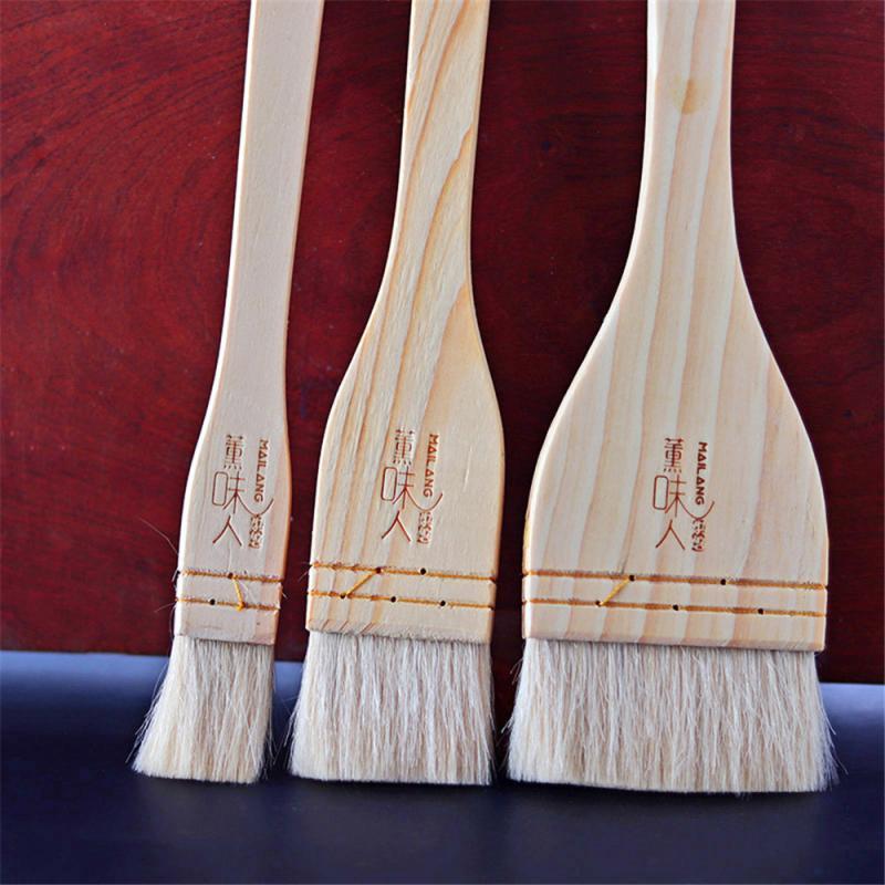 

Wooden Baking Oil Brush Pastry Cream For Bread BBQ Utensil Basting Oil Brushes grill brush kitchen 1Pc Liquid Cake, Small