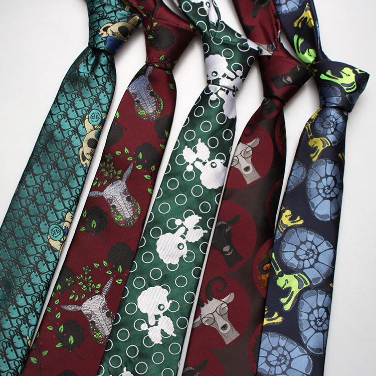 

Tie Casual Trendy Korean Style Narrow Animal Tie Mens and Womens Yarn-Dyed Jacquard Factory in Stock