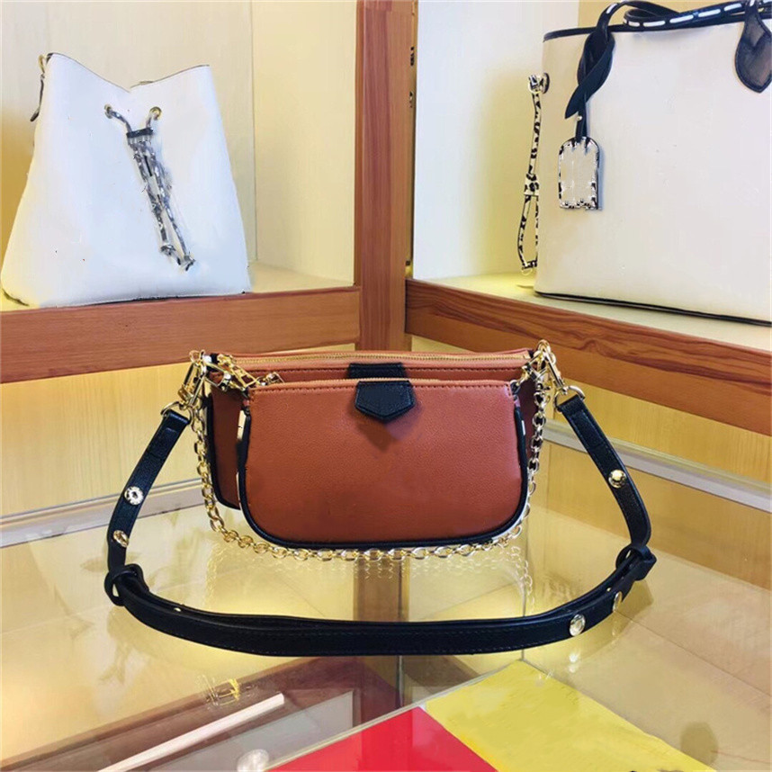 

Designers Leather Bags womens Handbags high qulity crossbody lady Shoulder Bag shopping tote coin purse 2 pcs/set, Box