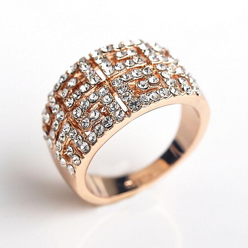 

Wedding Rings Italina Rose Gold/Silver Plated CZ For Women Bijoux Gift