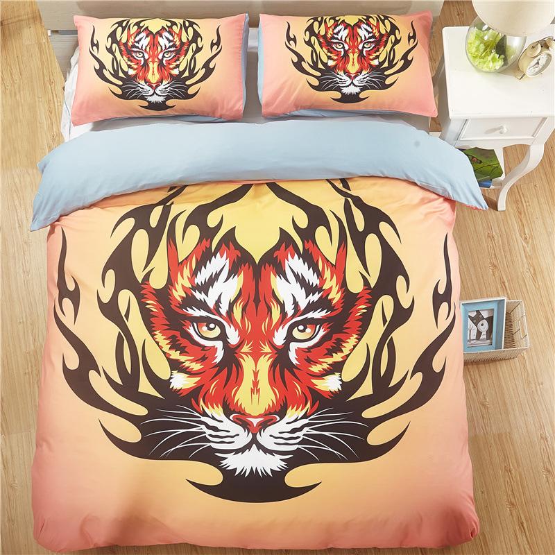 

Bedding Sets 3D Animal Tiger Children's Three-piece Set Blanket Cover Pillowcase Duvet For Home Couple, Butterfly