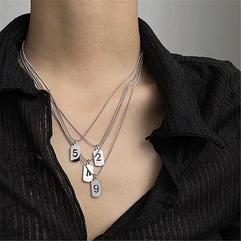 

Pendant Necklaces Fashion Silver 0-7 Alphabet Letter For Women Personalization Stainless Steel Necklace Glamour Jewelry