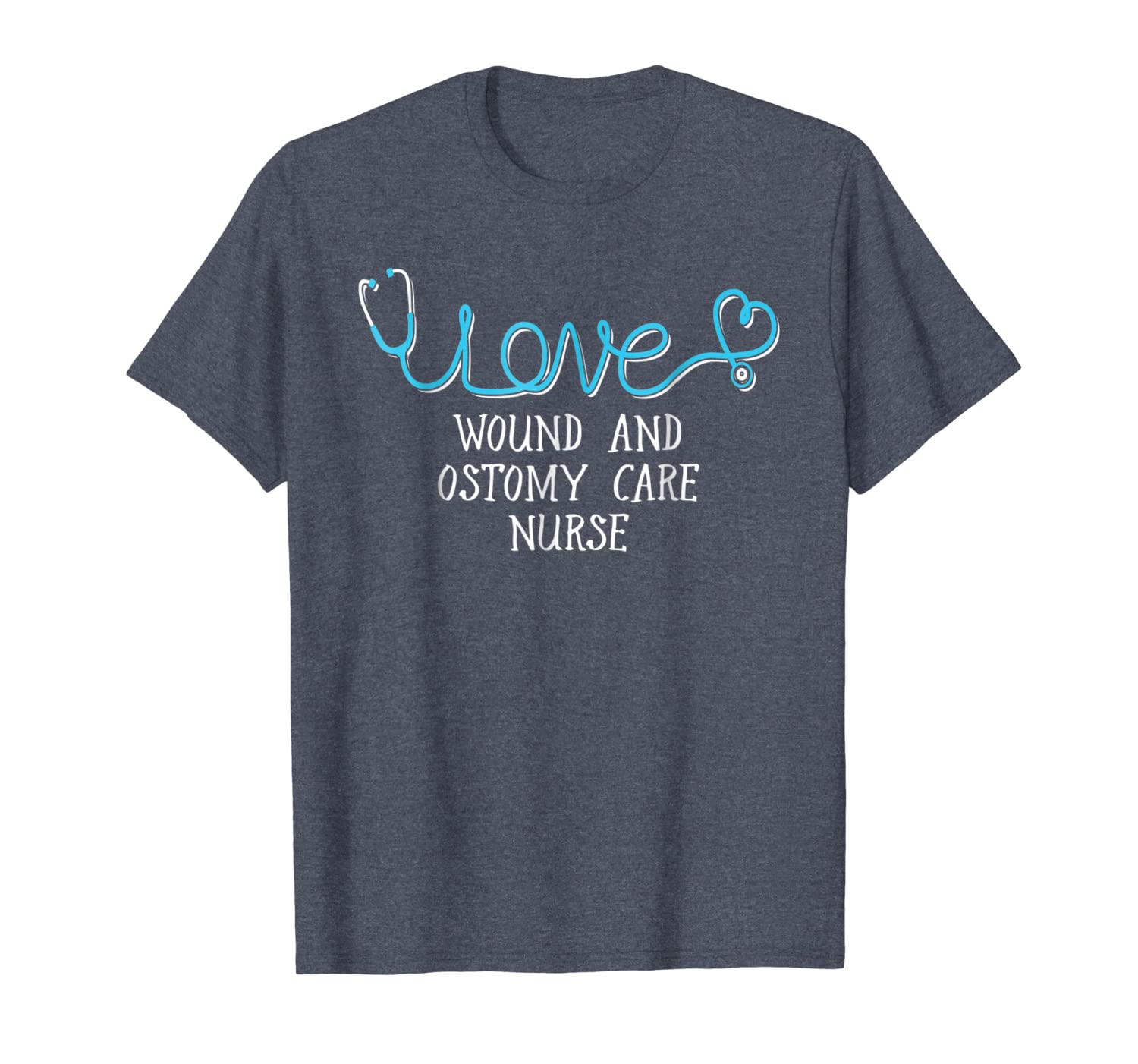 

wound and ostomy care nurse shirt - stethoscope scripted wit, White;black