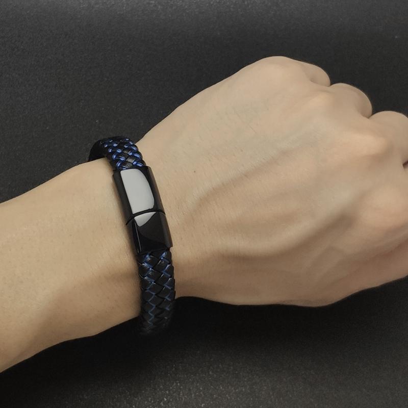 

Charm Bracelets Fashion Classic Simple Bangles Genuine Leather Stainless Steel Knot Punk Jewelry For Men And Women