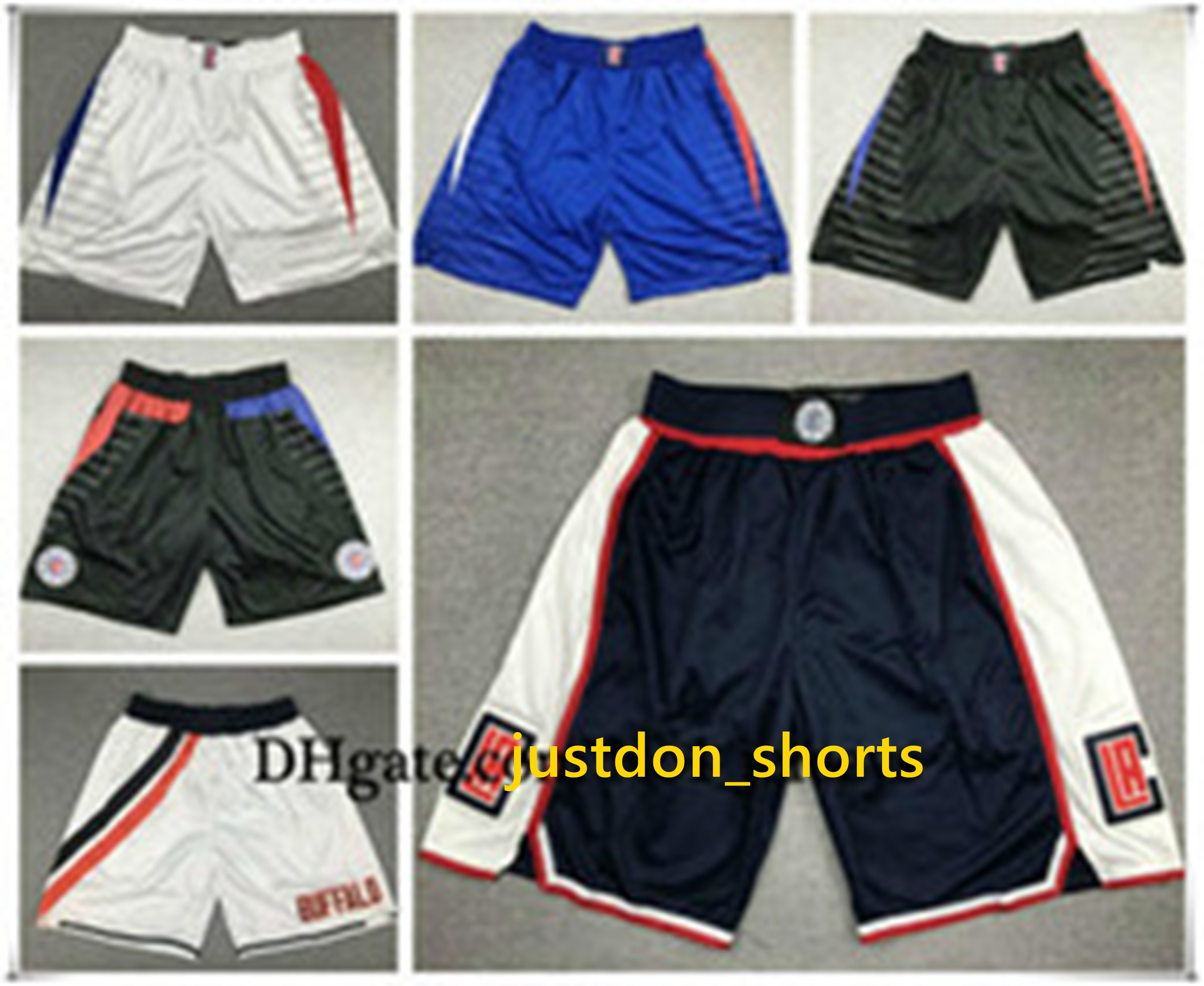 

NCAA 2021 Mens LA Clippers Leonard 13 George 32 Griffin Stitched Shorts Vintage Breathable Pants Sweatpants Basketball Shorts