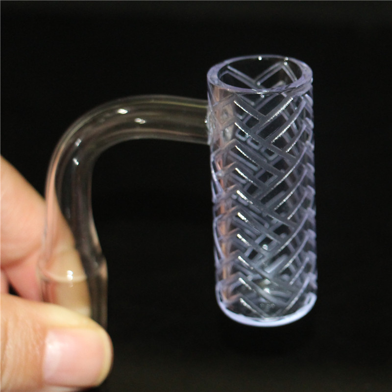 

New Smoking Colorful deep carved Quartz Bangers Nail & Cyclone Spinning Carb Cap Terp Pearl 45&90 Degrees quartz banger nails for Silicone w
