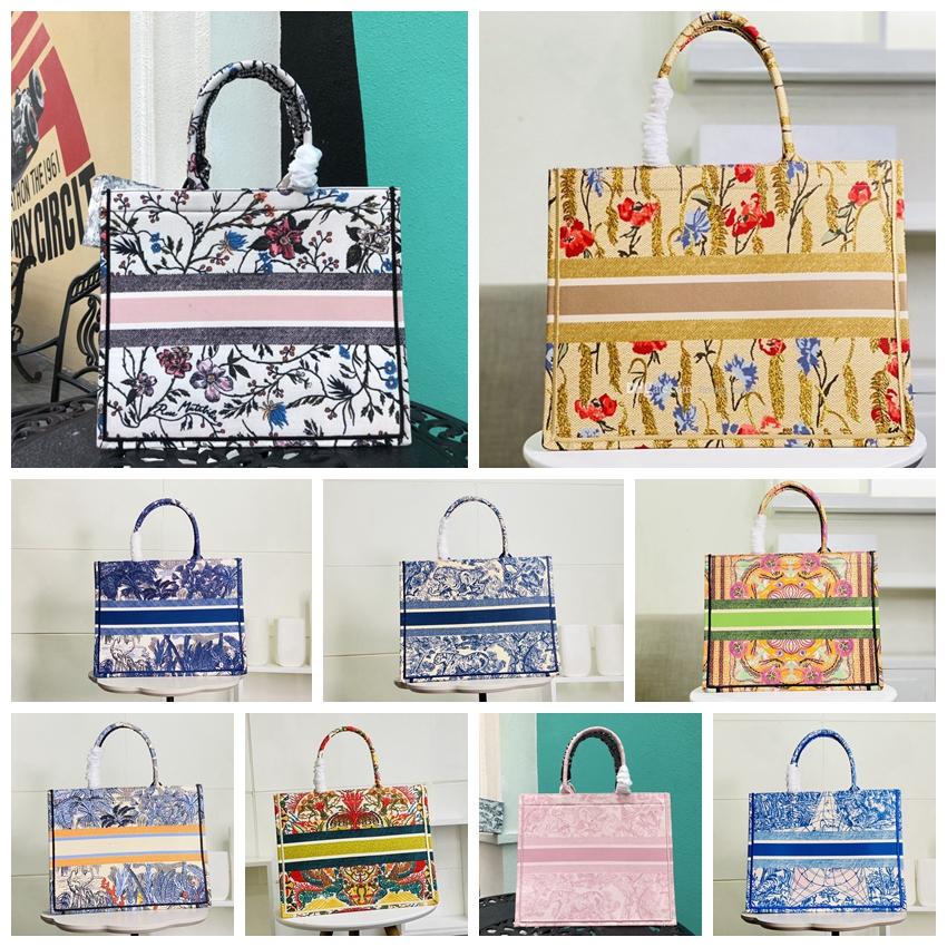 

2022 large women's shopping bag high fashion embroidery printing handbag lady shoulder bag luxury designer Book Tote dustproof packaging free silk scarf, 25