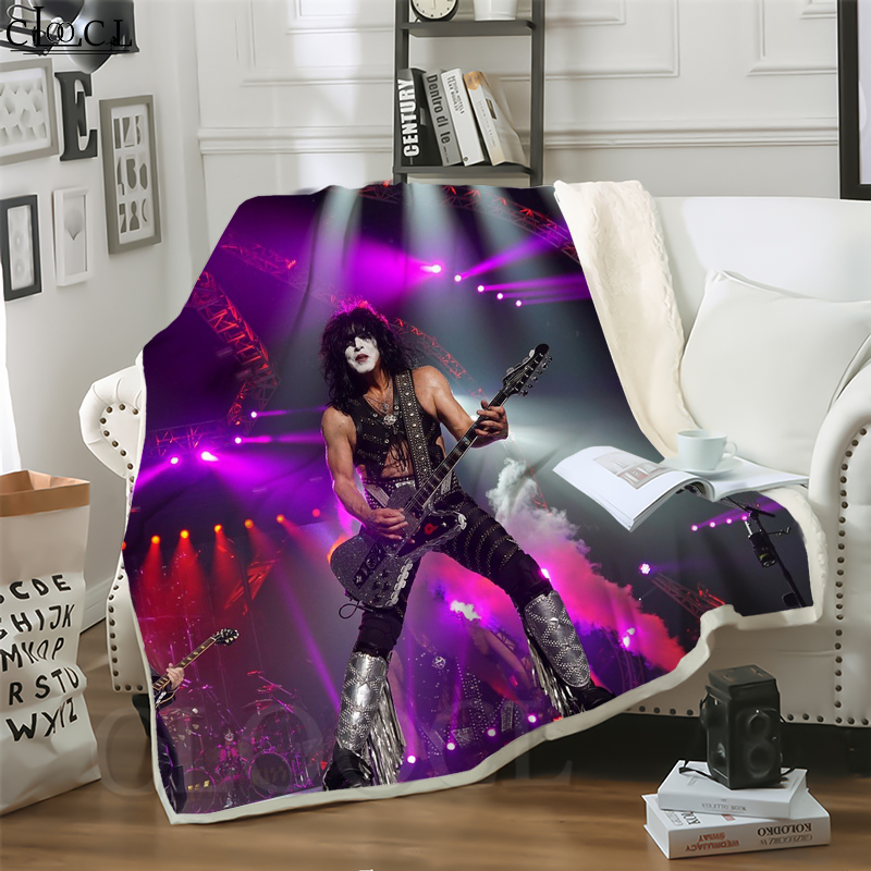 

CLOOCL Hot Heavy Metal Kiss Band 3D Print Casual Style Air Conditioning Blanket Teens Bedding Throw Blankets Plush Quilt