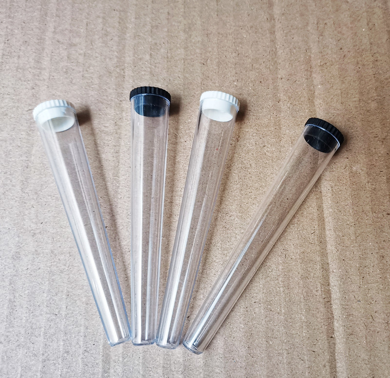 

85mm 98mm 110mm Clear cone Tubes pre roll packaging plastic Waterproof Airtight Smell Proof Blunt Vial Container custom printing label stickers accessories