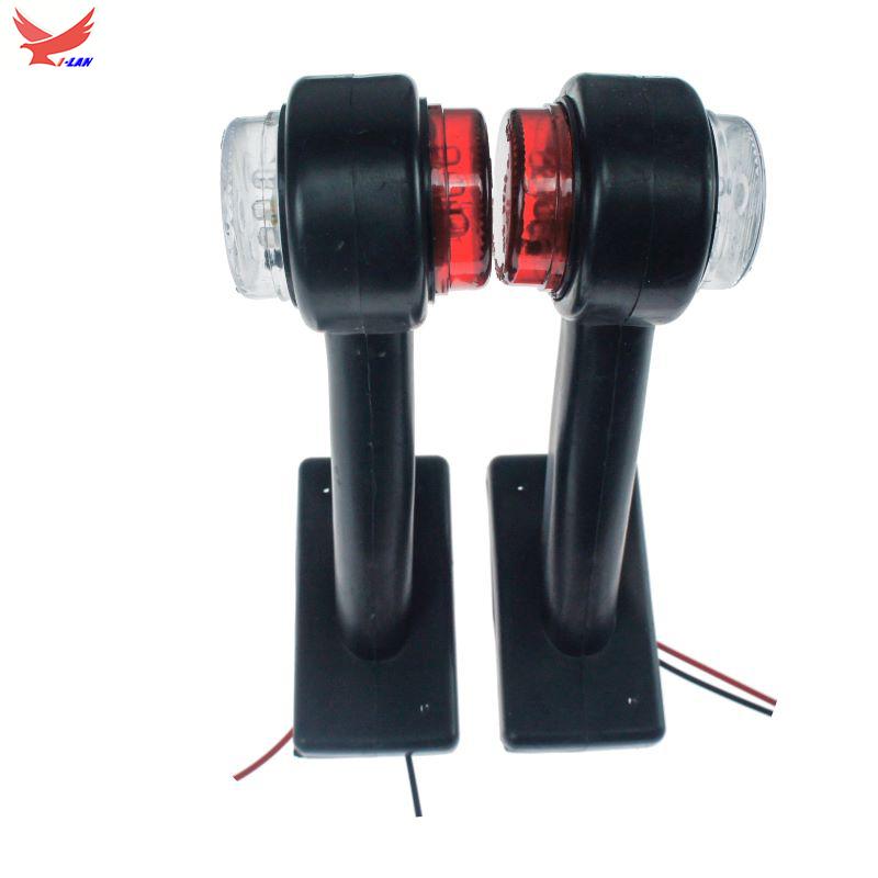 

Emergency Lights 2Pcs 12 LED Red White Side Marker Light Lamp For Car Truck Trailer Lorry Caravan Van 10V -30V, As pic