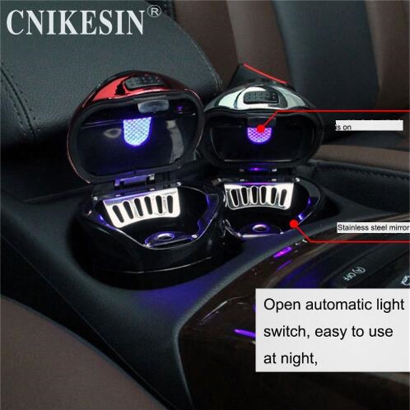

LED portable multifunctional Electronic lighter 2 in 1 USB Car Ashtray cup holder Cigarette Holder Interior