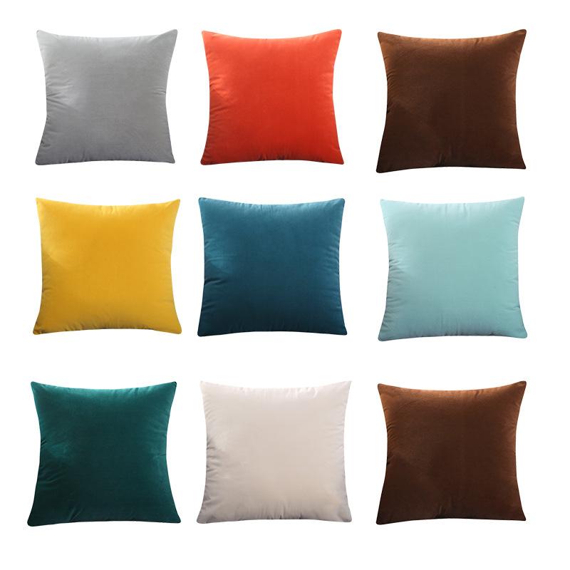 

Nordic Style Velvet Pillowcase Simple Solid Throw Cushion Covers Square Pillow Cover for Bedroom Sofa Living Room Decoration